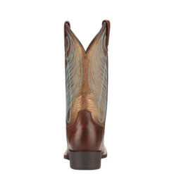 Ariat Round Up Wide Square Toe Western Boot -Best Equestrian Store 10016317 heel 70263 42943.1663186567