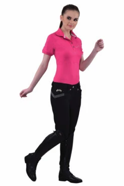 Equine Couture Sarah Knee Patch Breeches -Best Equestrian Store 110719 black front 1 77164 95051.1527301940