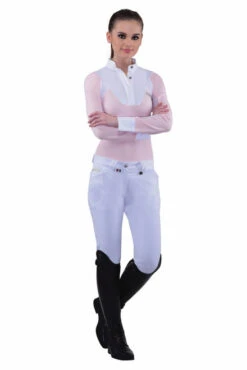 Equine Couture Sarah Knee Patch Breeches -Best Equestrian Store 110719 white front 1 42535 34738.1527301940
