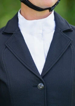 Kerrits Petite Affinity Aero Show Coat -Best Equestrian Store affinity aero show coat navy front collar kerrits 79291.1690925337