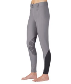 Kerrits Affinity Ice Fil Knee Patch Breeches -Best Equestrian Store affinity breech platinum front kerrits 74341.1555355348