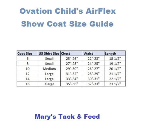 Ovation Child's AirFlex Show Coat 1 Ovation Child's AirFlex Show Coat