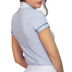 For Horses Alzira Pois Show Shirt -Best Equestrian Store alzira show shirt pip blue back for horses 32229.1596587384