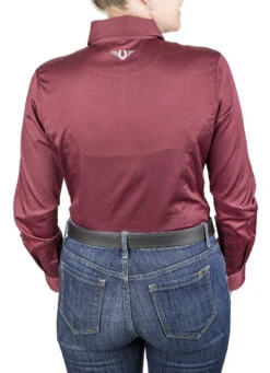 TuffRider Americana Western Show Shirt -Best Equestrian Store americana shirt burgundy back tuffrider 06218.1631321968