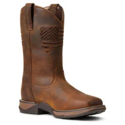 Ariat Anthem Patriot Waterproof Western Boot -Best Equestrian Store anthem patriot h20 distressed brown inside 10040369 ariat 10567.1663186440