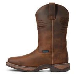 Ariat Anthem Patriot Waterproof Western Boot -Best Equestrian Store anthem patriot h20 distressed brown outside 10040369 ariat 29485.1663183022