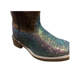 Kids Smoky Mountain Ariel Glitter Boots -Best Equestrian Store ariel glitter square toe glitter foot2 3077 smoky mtn 94488.1628888000