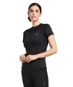 Ariat Ascent Crew Short Sleeve Baselayer -Best Equestrian Store ascent crew SS baselayer black front 10039200 ariat 31549.1645830715