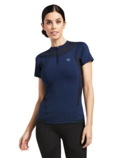 Ariat Ascent Crew Short Sleeve Baselayer -Best Equestrian Store ascent crew SS baselayer navy front 10039199 ariat 29710.1645830712