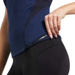 Ariat Ascent Crew Short Sleeve Baselayer -Best Equestrian Store ascent crew SS baselayer navy hem 10039199 ariat 76277.1645830196