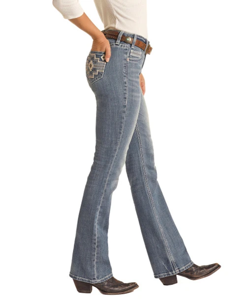 Rock & Roll Aztec Embroidered Jean 2 Rock & Roll Aztec Embroidered Jean - Image 2