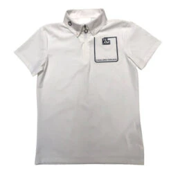 Boys Cavalleria Toscana Team Daytona Zip Polo -Best Equestrian Store boys daytona competition polo white front POO080 JE152 0001 CT 98576.1660759311