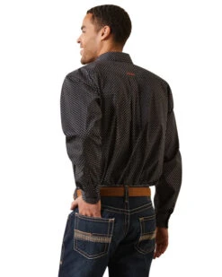 Men's Ariat Dover Classic Fit Shirt -Best Equestrian Store casual series dover ls black back 10043923 ariat 45823.1676066240