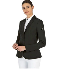 Equiline Celisa C Show Coat -Best Equestrian Store celisa competition jacket black front M08713 006 equiline 10044.1675299077