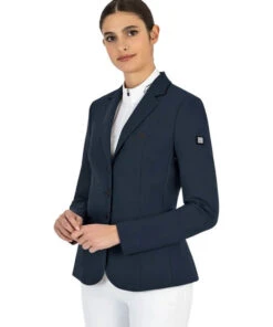 Equiline Celisa C Show Coat -Best Equestrian Store celisa competition jacket blue front M08713 002 equiline 74635.1675299079