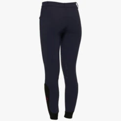 Kids Cavalleria Toscana Logo Breeches Knee Grip -Best Equestrian Store chd ct logo grip breeches smoky blue back PAK025 JE010 7E00 CT 49731.1659822035