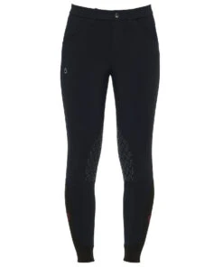 Kids Cavalleria Toscana Logo Breeches Knee Grip -Best Equestrian Store chd logo grip breeches navy front PAK025 JE010 7001 cavaleria toscana 17527.1640125383