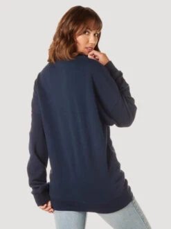 Wrangler Cowboy Ride Sweatshirt -Best Equestrian Store cowboy ride sweatshirt navy back 112335643 wrangler 88075.1689438490