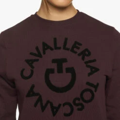 Cavalleria Toscana Orbit Logo Sweatshirt 15 Cavalleria Toscana Orbit Logo Sweatshirt -Best Equestrian Store ct orbit crew burgundy front detail FED103 CO079 3A00 cavalleria toscana 39689.1657140089