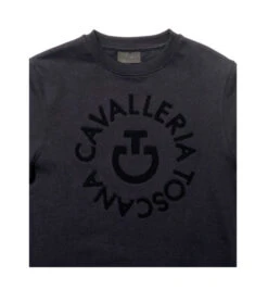 Cavalleria Toscana Orbit Logo Sweatshirt 10 Cavalleria Toscana Orbit Logo Sweatshirt -Best Equestrian Store ct orbit crew navy front detail FED103 CO079 cavalleria toscana 86033.1667273507