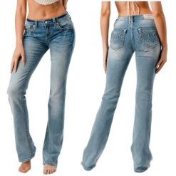 Grace In LA Jr Fit Steer Head Pocket Jeans -Best Equestrian Store easy fit horseshoe front back EB51780 grace LA 1 08205.1689631895