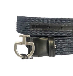 Cavalleria Toscana Elastic CT Clasp Belt Leather Trim -Best Equestrian Store elastic belt CT clasp navy black CIN077 CO058 cavalleria 69689.1597872730