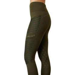 Ariat EOS Moto Tights Knee Patch -Best Equestrian Store eos moto kp tight forest side 10041233 ariat 85092.1676393180