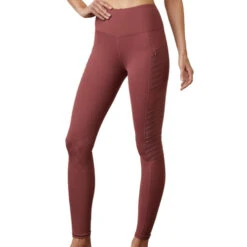 Ariat EOS Moto Tights Knee Patch -Best Equestrian Store eos moto kp tight ginger front 10041234 ariat 02927.1660866202