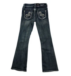 Girls Grace In LA Paisley Horse Pocket Jean -Best Equestrian Store girl horse embroidery jean back flat grace la 83488.1690414717