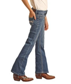 Best Equestrian Store -Best Equestrian Store girls cowhide trim jean side RRGD4MR108 BZ RR 90703.1678746165