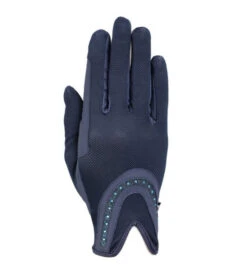 RSL By USG Good Luck Glitter Gloves -Best Equestrian Store good luck glitter glove navy ltblue RSL USG 47181.1685644242