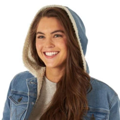 Wrangler Women's Denim Sherpa Hooded Jacket 9 Wrangler Women's Denim Sherpa Hooded Jacket -Best Equestrian Store hood denim jacket sherpa denim hood 112317280 wrangler 11811.1663189612