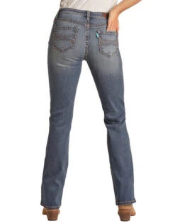 Rock & Roll Hooey Mid Rise Jean -Best Equestrian Store hooey jeans mid rise vintage back HYWD4MR16B rr denim 09790.1678312734