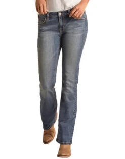 Rock & Roll Hooey Mid Rise Jean -Best Equestrian Store hooey jeans mid rise vintage front HYWD4MR16B rr denim 61307.1678312737