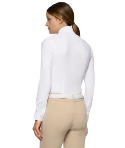 Cavalleria Toscana Hunter Competition Shirt Long Sleeve -Best Equestrian Store hunter competition LS white back CAD191 JE002 0001 cavalleria 48163.1688583338