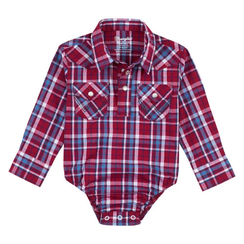 Baby Wrangler Plaid Snap Shirt Onesie 1 Baby Wrangler Plaid Snap Shirt Onesie
