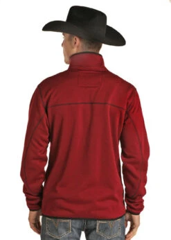 Men's Powder River Jacquard Fleece Pullover -Best Equestrian Store jacquard fleece pullover burgundy back 91 1050 powder river 40603.1650410073