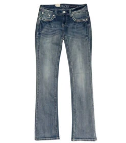 Grace In LA Jr Fit Steer Head Pocket Jeans -Best Equestrian Store jr fit steerhead jean front grace LA 00606.1689631899