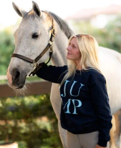 TKEQ JUMP Sweatshirt -Best Equestrian Store jump sweatshirt classic navy horse TKEQ 25452.1688590553