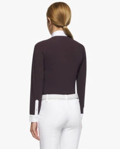 Girls Cavalleria Toscana Pleated Competition Shirt -Best Equestrian Store kid pleated compet ls dkpurp back CAA032 JE022 0001 cavalleria toscana 87552.1670705217