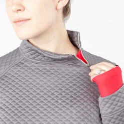 Irideon Girls AirLoft Pullover -Best Equestrian Store kids airloft pullover dove grey zip 30 6946 DG irideon 91781.1647548712