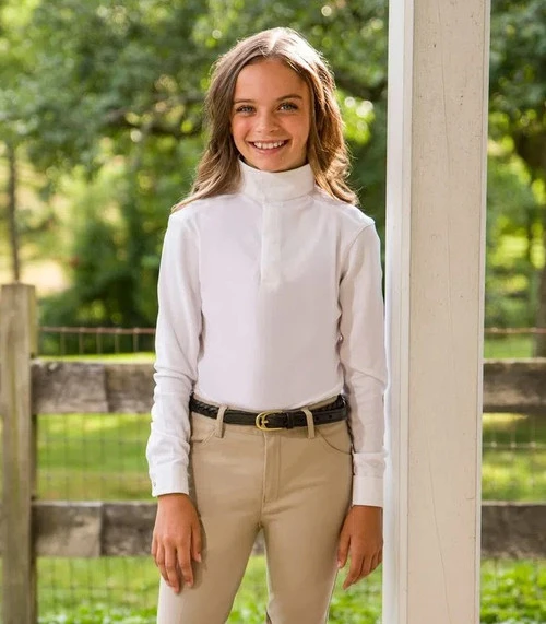 Kids Aubrion Equestrian Show Shirt Long Sleeve 3 Kids Aubrion Equestrian Show Shirt Long Sleeve - Image 3