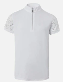 Horze Kids Fia Short Sleeve Shirt -Best Equestrian Store kids fia shirt ss white front 33588 WH horze 86174.1652474278