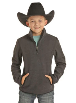 Powder River Kids Fleece Pullover 11 Powder River Kids Fleece Pullover -Best Equestrian Store kids fleece pullover black K1 6661 powder river 45905.1641680406