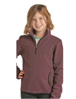Powder River Kids Fleece Pullover 10 Powder River Kids Fleece Pullover -Best Equestrian Store kids fleece pullover burgundy K1 6661 powder river 90964.1641680381