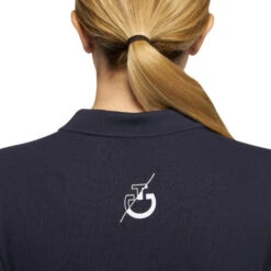 Kids Cavalleria Toscana Team Raceway Polo -Best Equestrian Store kids raceway training ss navy back detail POA081 CO046 7901 cavalleria toscana 59227.1660257233