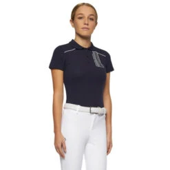 Kids Cavalleria Toscana Team Raceway Polo -Best Equestrian Store kids raceway training ss navy side POO081 CO046 7901 cavalleria toscana 22838.1660262117