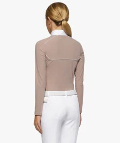 Cavalleria Toscana Girls Team Daytona Polo Long Sleeve -Best Equestrian Store kids team daytona polo ls blush back POA082 JE022 1A00 cavalleria toscana 11891.1661569411