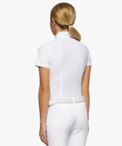 Kids Cavalleria Toscana Team Daytona Polo Short Sleeve -Best Equestrian Store kids team daytona polo ss white back POA080 JE152 0001 ct 59223.1661020664