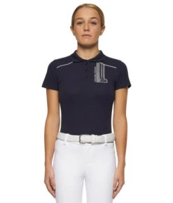 Kids Cavalleria Toscana Team Raceway Polo -Best Equestrian Store kids team raceway polo navy front POA081 CT 44480.1660262544